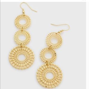 Tri Disc Gold Hanging Earring